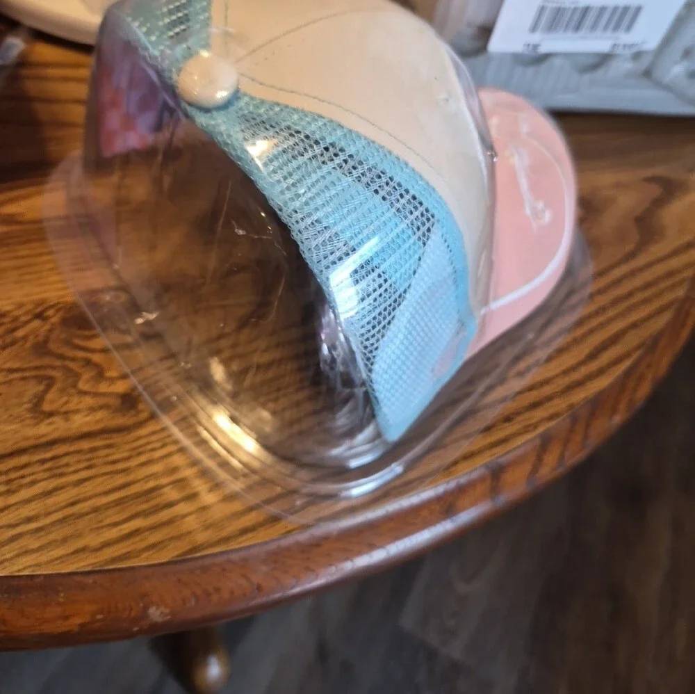Peach and Cream Embroidered Western-Style Cap - Nwt